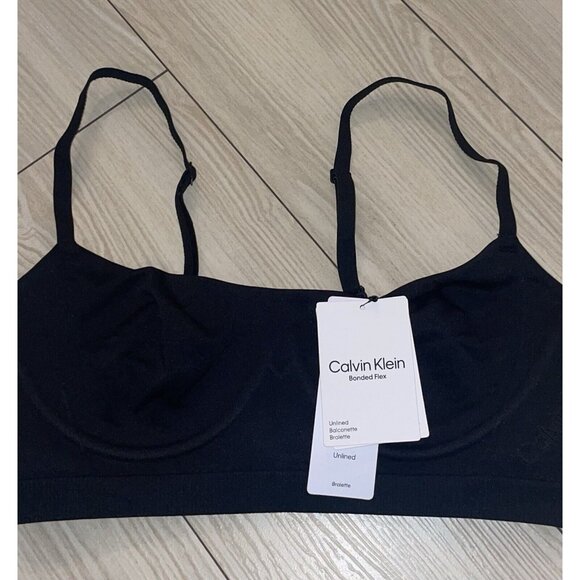 Calvin Klein QF6609 Bonded Flex Unlined Balconette Bra WF Womens S Small Black - Picture 3 of 7